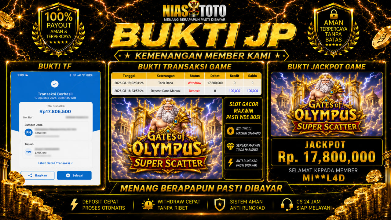 Bukti Jackpot Lunas NiasToto